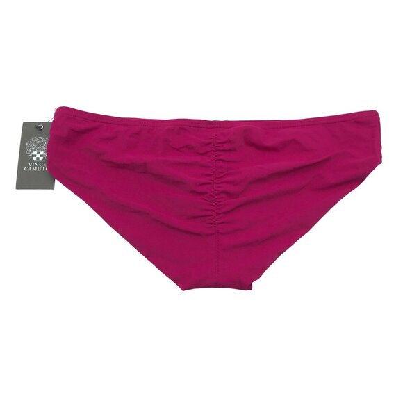 Vince Camuto Swim Raspberry Bikini Bottoms Ruched Back Shirred Cheeky Size XS - Picture 4 of 6